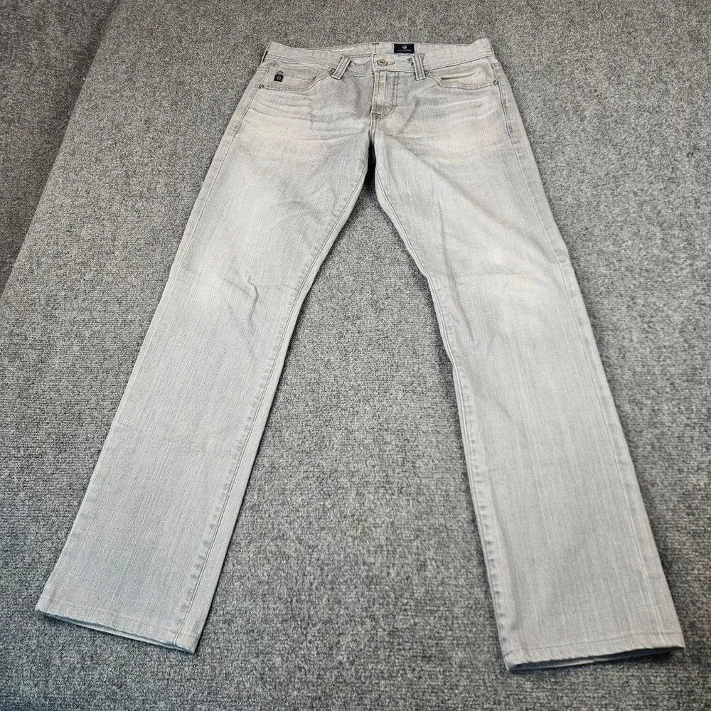 AG Adriano Goldschmied The Graduate Tailored Leg Gray Jeans 30x34 Actual 32x30.5